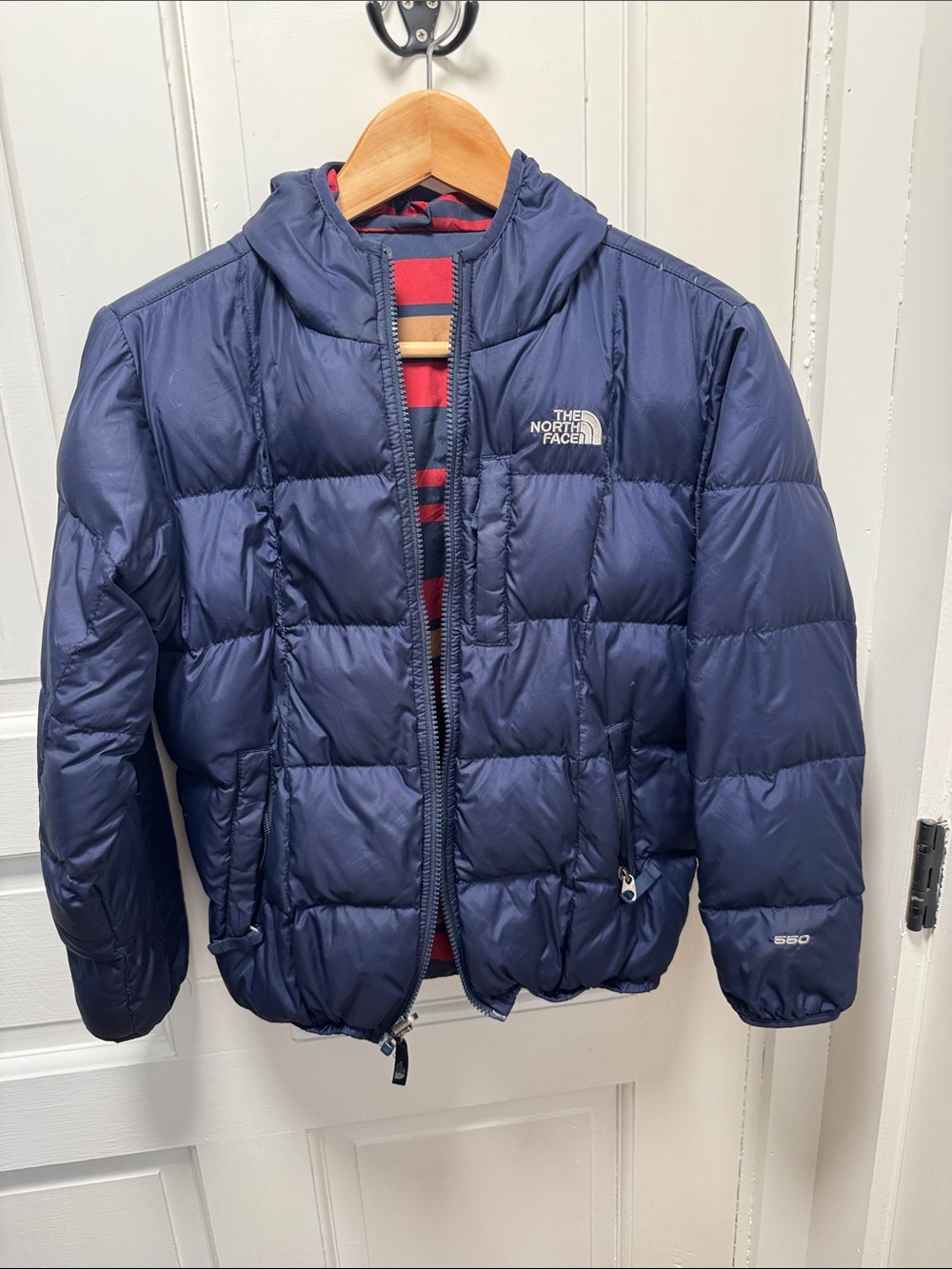 The North Face Kids Navy Blue Reversible Puffer Jacket